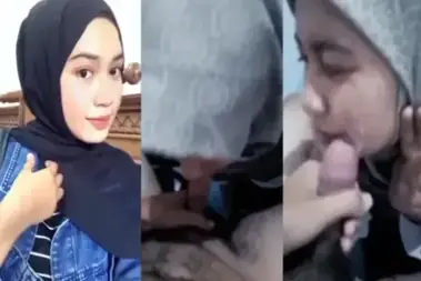Jilbab Manis Sedot Batang Sampai Banjir Wajah Lumer WOT